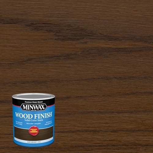 Minwax Wood Finish Water-Based Solid Color Stain, Dark Walnut, 1 Quart