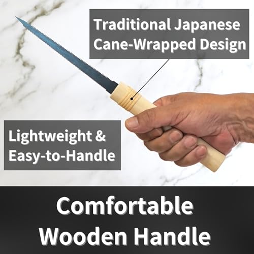 Japanese Pull Saw Woodworking Mini Keyhole Saw 4-3/4" Made in JAPAN, Ryoba Double-Edge Handsaw for Wood, Plywood, Drywall, Sheetrock, Gypsum Board, Plasterboard, Wood Handle - color: 4-3/4" Keyhole (Ryoba)