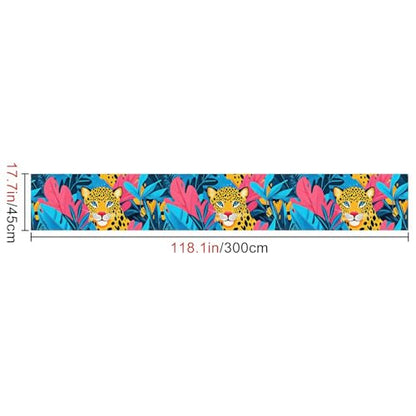 HOMETITUTE Tropical Leopard Peel and Stick Wallpaper 118.1 x 17.7 Inch - color: Tropical Leopard Face