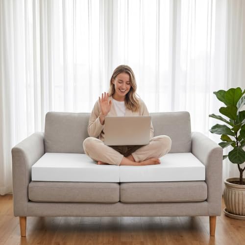 Frienda 4 Pack 4" x 20" x 24" Upholstery High Density Foam Cushion, White - color: White, size: 4" x 20" x 24"