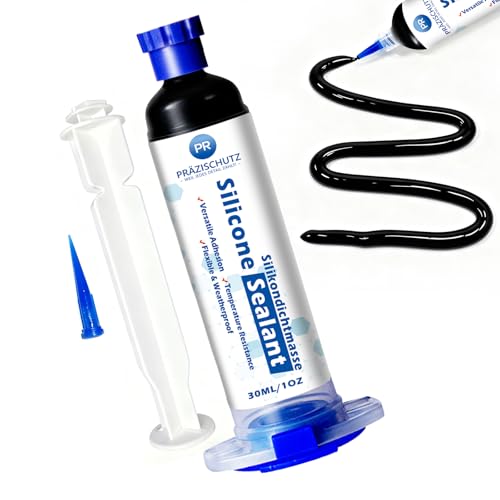 RTV Silicone Adhesive Sealant - High Temperature & Waterproof Caulking for Home, Auto, & Crafts - Creates Flexible, Long-Lasting Seal on Kitchen, Bathroom, Shower, Window (Black, 30ml/1oz) - color: Black