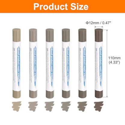 HARFINGTON Wood Filler Sticks 6 Colors Wooden Wax Touch Up Furniture Repair Crayons for Medium Gray, Tech Gray, Medium Brown 1-4 - color: Tech Woods Series