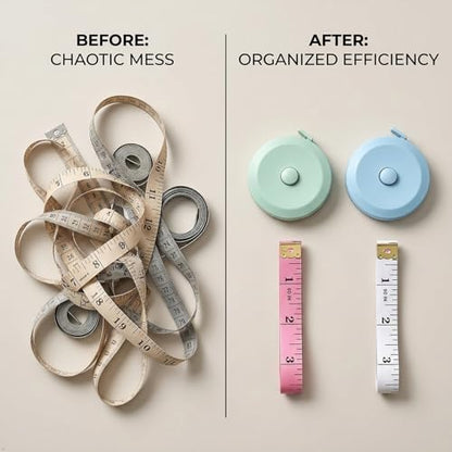 Soft Measuring Tape 4 Pack, Body Tape Measure 60 Inch, Retractable Set - color: Macaron Green+Macaron Blue+White+Pink