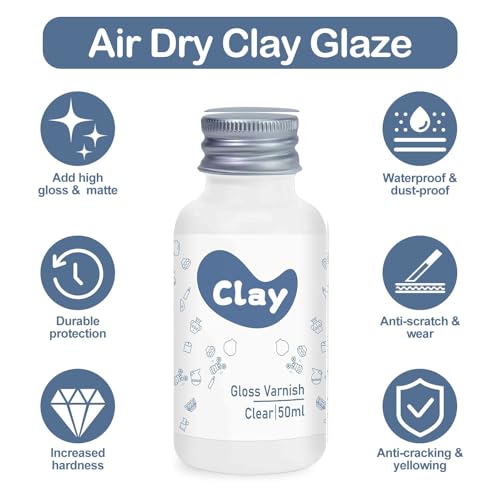 1DFAUL 50ml Air Dry Clay Varnish Glaze Sealant, Scratch Resistant (Matte)