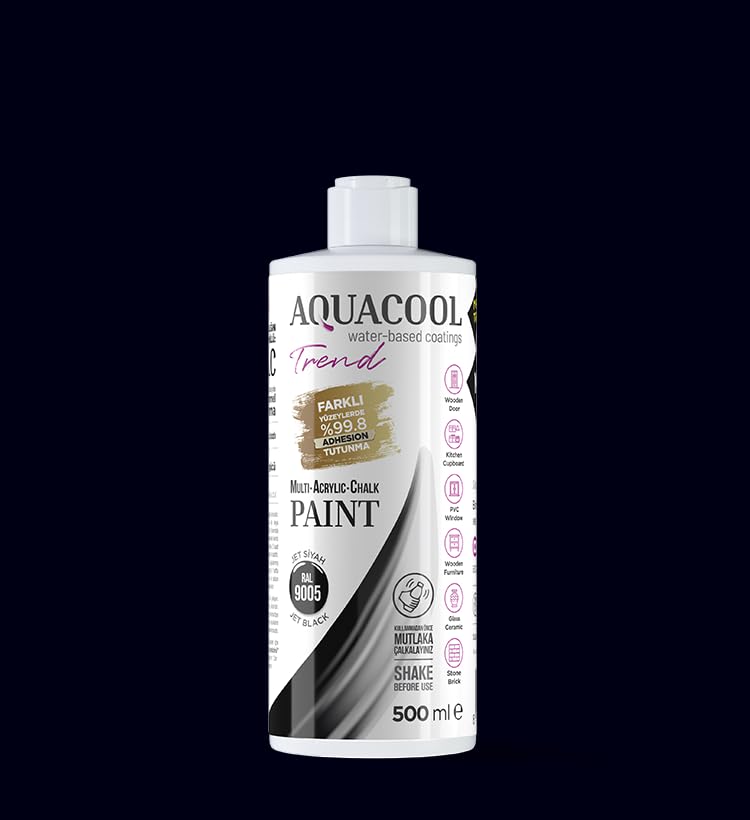 MAC paint - All In One Chalk paint, Furniture, Cabinet, Countertop, Tile Paint, no primer or sanding needed. Matte Finish. 16.9 Fl Oz (RAL 9005 Jet Black) - color: RAL 9005 J. Black