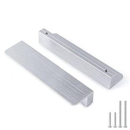 Peaha 10 Pack 4" Brushed Nickel Cabinet Handles Finger Pulls for Cabinets - color: Brushed Nickel, size: 4" Hole Center