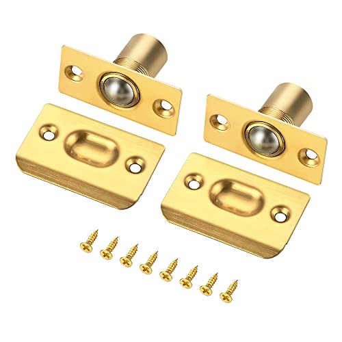 Ravinte Gold Door Ball Catch, Closet Door Latch Adjustable, 2 Pack - color: Gold
