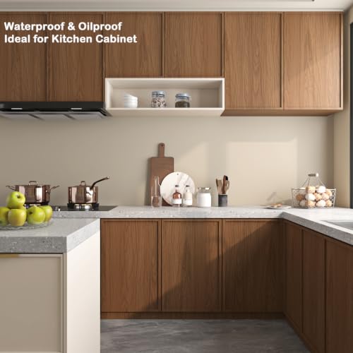 ICOOP Brown Walnut Wood Grain Peel and Stick Contact Paper 15.8"×120" - color: Walnut Wood, size: 15.8" x 120"