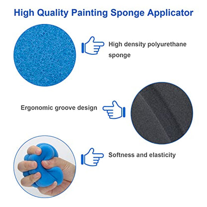 Paint Sponge Black 6Pcs, Boyistar Detail Painting Sponge Double-Side - color: 3 Black + 3 Blue