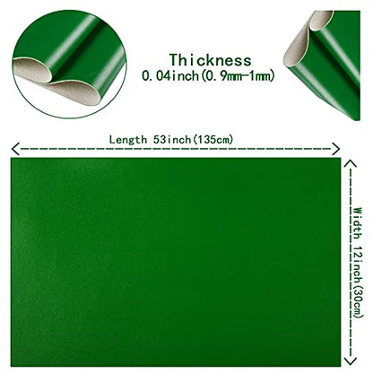 HGUAN Smooth Solid Color Green Faux Leather 12"X53"(30cmX135cm),Faux Leather Sheets Roll Very Suitable for Making Crafts, Leather Earrings, Bows,Sewing (Green) - color: Green