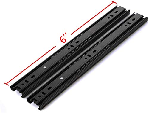 Drawer Slides 6 Inch Ball Bearing Full Extension 3 Section Slide Track Mounting Drawer Runners Slider for Cabinet Home Furniture, 2 Pack (Black 6 Inch) - size: 6 Inch