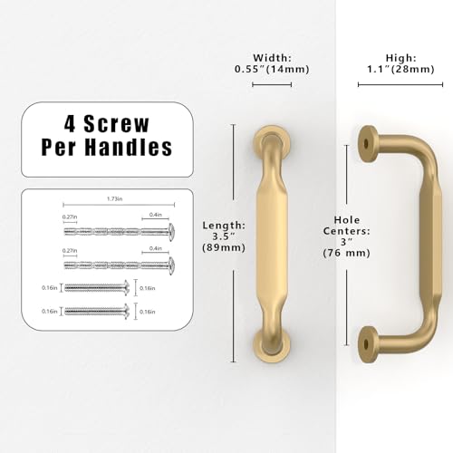 10 Pack Champagne Bronze Cabinet Pulls 3 Inch(76mm) Kitchen Cabinet Handles Cabinet Hardware for Drawer Pulls - color: Champagne Bronze, size: 3" Hole Center