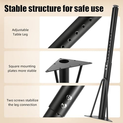 Adjustable Table Legs 18-30 inch (45-75cm), Metal Desk Legs Ø45/50 mm