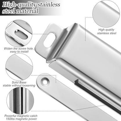Yaocom 2 Pcs 150lb Stainless Steel Heavy Duty Magnets Door Catch,3.74 Inch - size: 3.74 inch