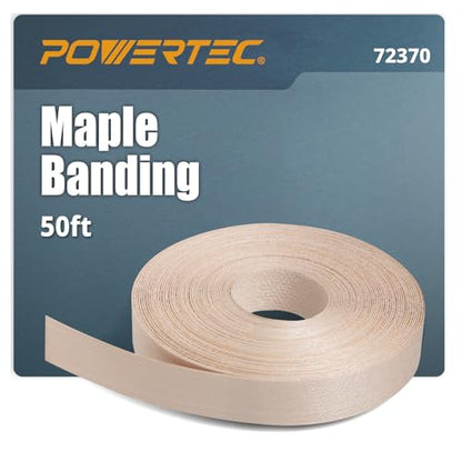 POWERTEC Maple Edge Banding – 13/16" x 50 Ft Pre-Glued Veneer Edging Tape Roll for Cabinet Repair, Furniture Restoration, Shelving & DIY Projects (72370) - color: Maple