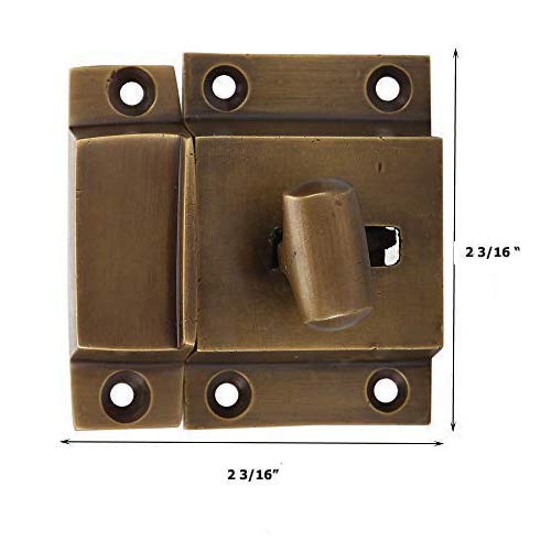 A29 Cabinet Latch, Solid Brass, Windsor Design, Antique Brass Plated - color: Antique Brass-P