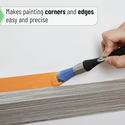 Bates- Trim Brush, 0.75 Inch, Edge Painting Tool, Trim Paint Brushes, Trimmer Edger, Trim Brush - color: Gray-black, size: 0.75 inch, 1 Pack