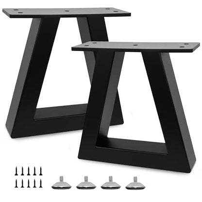 8 Inch Trapezoid Metal Table Legs Heavy Duty Steel Furniture Legs for DIY Sofa, Couch, Bench,Stool,Coffee Table, End/Side Table,Cabinet Feets (Set of 2, Black) - color: Black, size: 8" Trapezoid