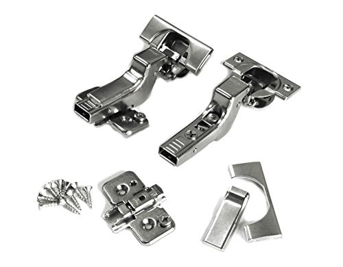 Blum Clip top BLUMOTION Soft Close Hinges, 110 Degree, Self Closing, Frameless, with Mounting Plates and Hinge Cover Plates (Inset - 2 Pack (1 Pair))