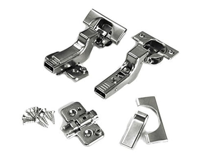 Blum Clip top BLUMOTION Soft Close Hinges, 110 Degree, Self Closing, Frameless, with Mounting Plates and Hinge Cover Plates (Inset - 2 Pack (1 Pair))