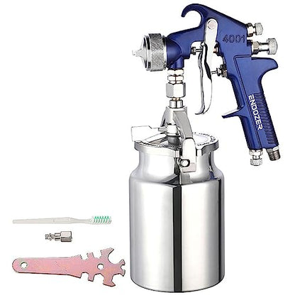 ENDOZER Professional Siphon Feed Spray Gun for Paint, Red Handle, 34 oz -1.8mm Nozzle for a Variety of Low Viscosity Paints（Blue） - color: Blue-1.8（Basics）