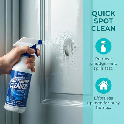 Multi-Surface Cleaner Spray for Painted Doors & Cabinets, Hard Surface Cleaner for Laminated Wood, Refrigerator Doors, Metal & Plastic, Removes Grease, Fingerprints, Water Stains & Dust, 500ml