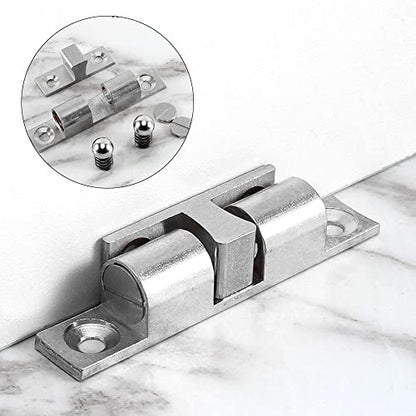 2 Pcs Adjustable Copper Double Ball Roller Tension Catches with Screws Brass Cabinet Cupboard Door Catch Ball Catch Furniture Latch for Cabinet Cupboards Wardrobes