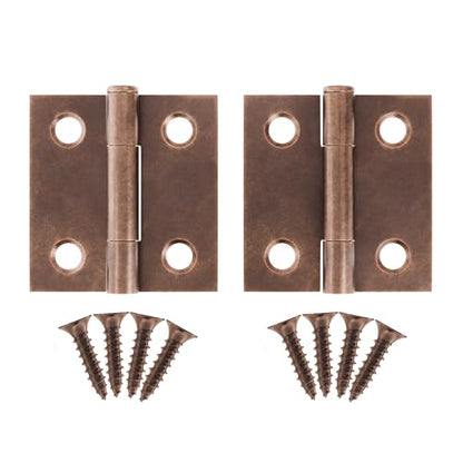 Antique Copper Butt Hinges with Removable Pin - 1-1/2" x 1-1/2" - Pack of 2 - Cabinet Door Hinges - UA-266-HAC (1) - color: Antique Copper