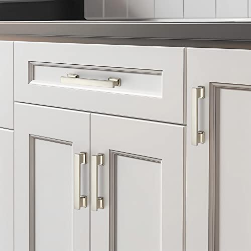 Brushed Nickel Cabinet Pulls, 3-3/4 Inch (96mm), 20 Pack, Heavy Duty - color: Brushed Nickel, size: 3-3/4" Hole Center