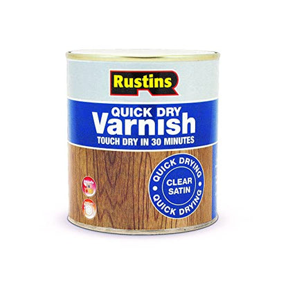 Rustins Quick Dry Varnish Clear Satin 500ml | 16.9 Fl. Oz. - color: Satin Clear, size: 500ml.