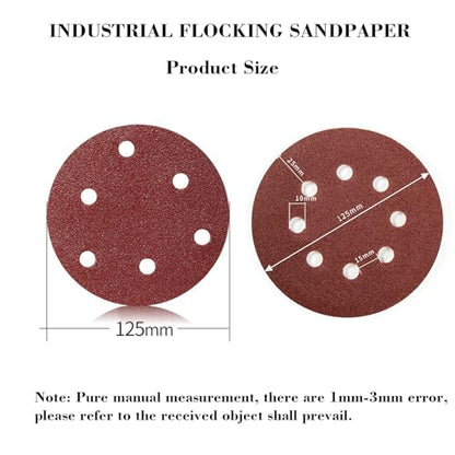 40 PCS 5 Inch 8 Hole Hook and Loop Adhesive Sanding Discs Sandpaper for Random Orbital Sander 60 80 100 120 150 180 240 320 Grits