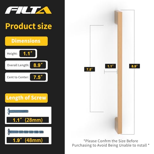 FILTA 10 Pack 7.5 Inch(192mm) Hole Centers Champagne Bronze Cabinet Pulls,Stylish Kitchen Cabinet Handles Zinc Alloy Gold Cabinet Hardware for Cabinets Cupboard Handles Drawer Pulls - color: Champagne Bronze, size: 7.5" Hole Center, style: 10pack