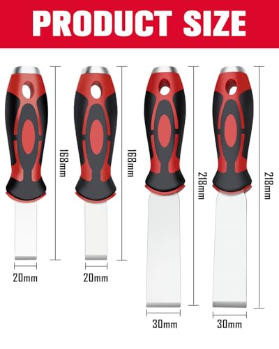 ROTATION 4pc Extra Thick Scraper Set, Putty Knife with Hammer End - style: 4pc