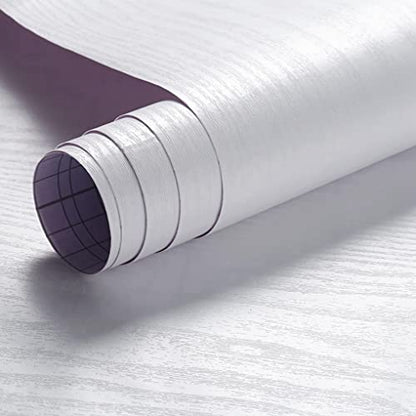 Arthome Peel and Stick Wallpaper - White Wood Contact Paper - White Wallpaper - Self-Adhesive, Removable and Waterproof for Cabinet, Countertop (33" x 120") - color: White Wood, size: 33" x 120"
