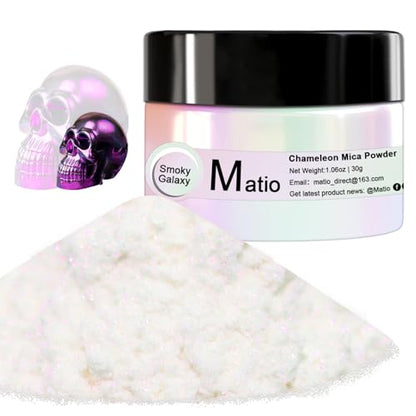 Matio Chameleon Mica Powder, 1.06oz/ 30g Smoky Galaxy White Chrome Powder - color: W-Smoky Galaxy