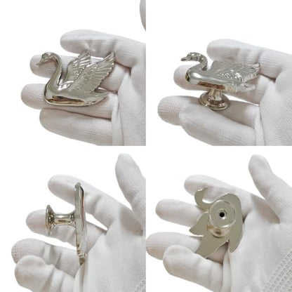 4Pack Swan Cabinet Knobs, Elegant Flying Bird Drawer Pulls Handle - color: Silver