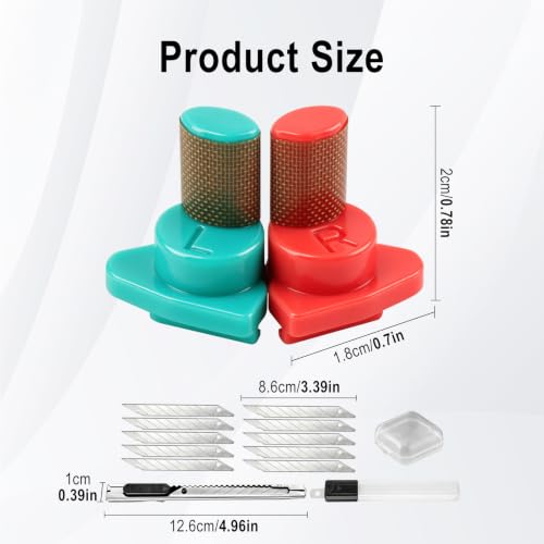 Film Cut Spacer Tool Set, Wrap Tool Cutting Spacer for Film Cut, 2 Pcs Left and Right Hand Edge Guide for Car Wrap Trimming, 2mm and 7mm Distance Cuts, with Utility Knife and 10 Blades