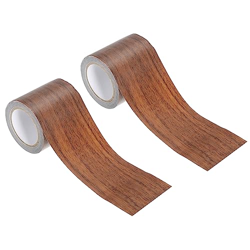 PATIKIL Wood Grain Repair Tape 2.2" X30', Self Adhesive Realistic Textured Repair Tape Patch for Floor Door Table Cabinets Desk, Dark Brown Oak - color: Dark Brown Oak, size: 2.2" x 30'