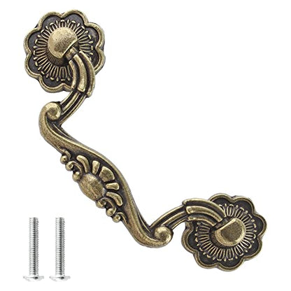 Uenhoy 6 Pcs 3 Inch Bail Handle Drop Pulls Vintage Drop Bail Drawer Pulls - size: 3 Inch Hole Spacing