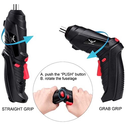 JENABOM Cordless Electric Screwdriver Set, 3.6V,47 in 1 Rechargeable - color: Dark Black