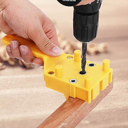 Handheld Woodworking Dowel Jig, Wood Dowel Drilling with 3 Drill Bits 6mm 8mm 10mm Drilling Tools
