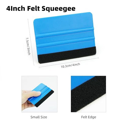 Umaki Vehicle Vinyl Wrap Tools Tinting Kit with 4in & 8.3in Plastic Felt Squeegee, Paper Cutter, 7in1 Green Mini Squeegee, Precise Knife and 2 Pairs Vinyl Wrap Gloves, Scratchless Application