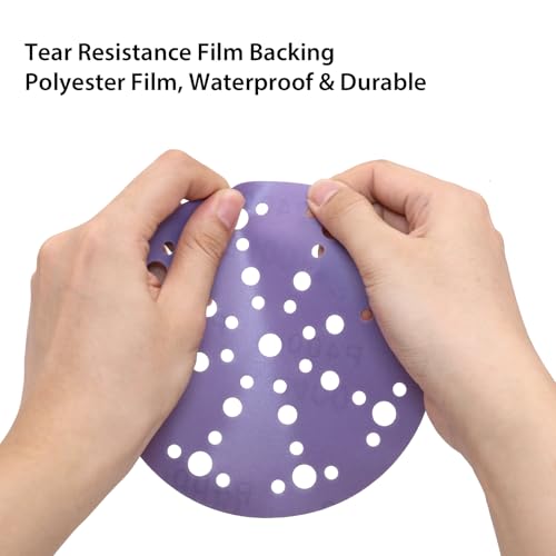 6 Inch 49 Hole Ceramic Sanding Discs with 2 Pcs Interface Pads, 50 Pack - style: Mix Grit + Interface Pad
