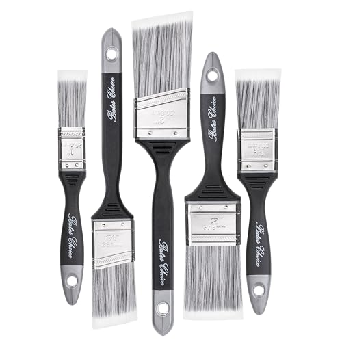 Bates- Paint Brushes, 5 Pack, Flat and Angle Paint Brushes for Walls and Trim, Synthetic Bristles