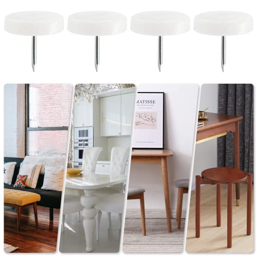 1 Inch (25mm) Nail On Furniture Sliders, Round Chair Feet Glides - size: 1 inch / 25mm