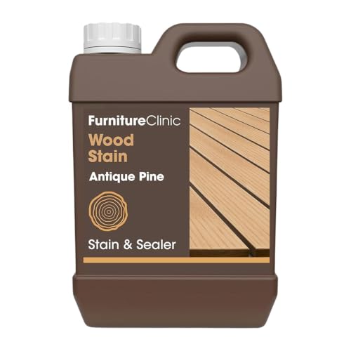 Furniture Clinic Wood Stain | Water Based | Fast Drying, Low Odor, & Non-Toxic | Multiple Finishes | for Indoor & Outdoor Furniture and More | Antique Pine (85 Fl Oz / 2500ml) - color: Antique Pine, size: 2500ml / 85 Fl Oz