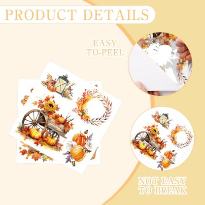 16 Pcs Fall Harvest Rub-On Transfers for Furniture & Crafts