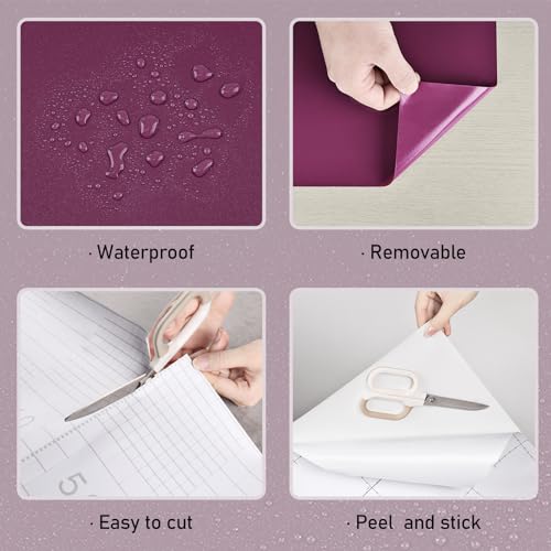 Wallercity Glossy Purple Contact Paper Peel and Stick Wallpaper for Cabinets Kitchen Backsplash 15.8''x118'' Dark Purple Wallpaper Peel and Stick Countertops Vinyl Self Adhesive Glitter Contact Paper - color: Purple, size: 15.8"W x 118"L