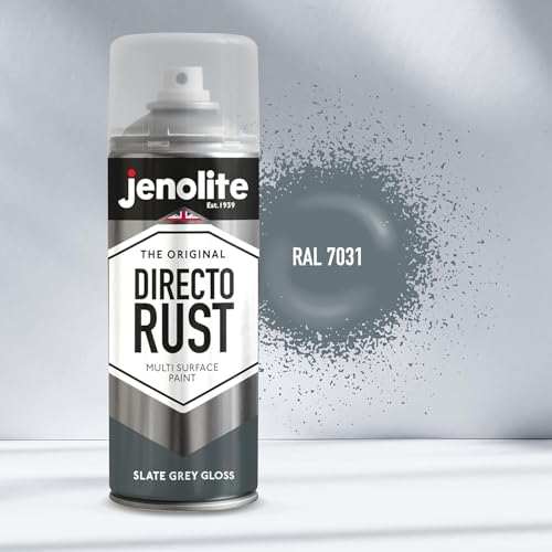 JENOLITE Directorust Gloss Finish Aerosol, Slate Grey 1x13.5oz - color: Slate Gray
