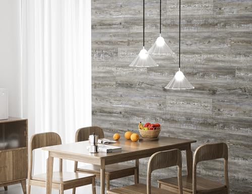 SINGULARWOOD Wall Panels,Peel&Stick Installation Vinyl Planks for Walls - color: Barnwood